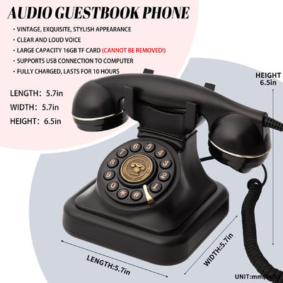 Máy ghi âm audioguestbook nhựa pin sạc không giới hạn lưu trữ Wedding Guest Book Điện thoại