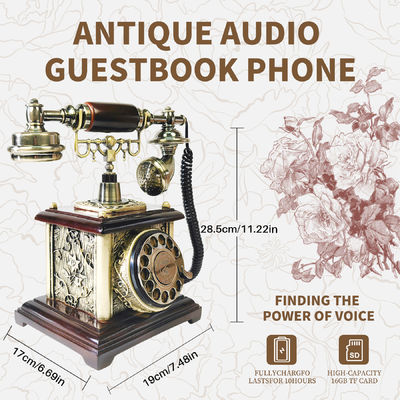 Vintage Retro Style Video Guest Book Đám cưới Sạc điện thoại Ghi âm Đám cưới