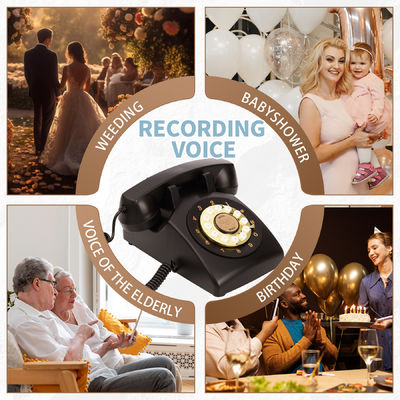 Clear Sound Guest Book Phone 10Hrs Pin Vintage Phone Recorder Cho Đám cưới ISO