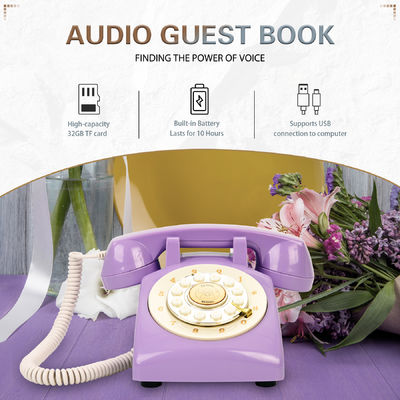 Vintage Audio Guest Book Điện thoại duy nhất 10 giờ Voice Mail Message Recorder