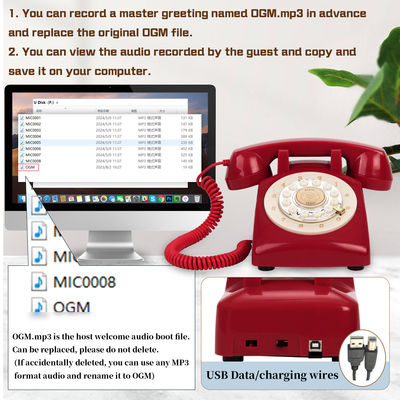32GB Memory Guest Book Phone Voicemail Clear Sound Audio Guestbooks Thiết kế nút
