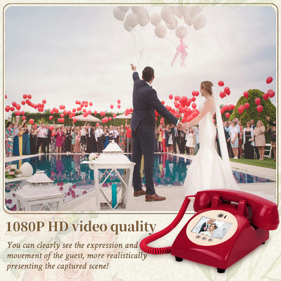 Ghi âm tin nhắn Video Guest Book Đỏ Wedding Phone Recorder Cho Bất kỳ Lễ kỷ niệm
