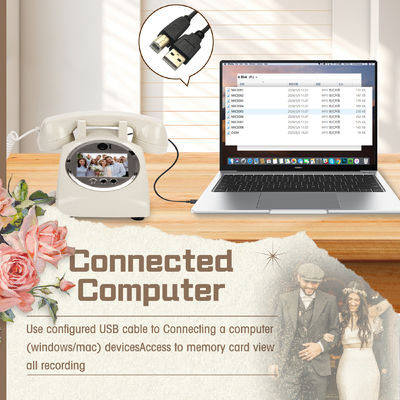 White Video Guest Book Plastic USB tương thích với điện thoại Guestbook cho nhà tắm