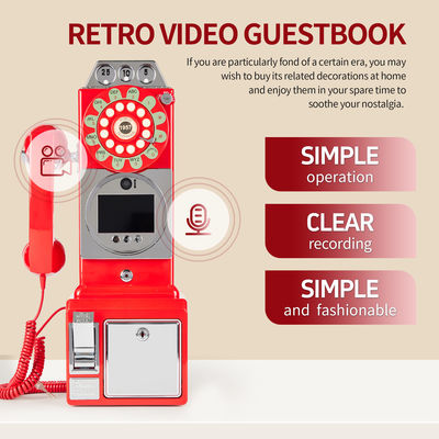 Đám cưới Retro Audio Video tùy chỉnh cuốn sách khách ABS Banquet Party Guest Blessing Sign-In Book Tin nhắn thoại tùy chỉnh