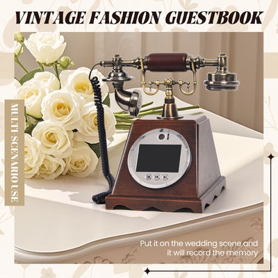 Đám cưới Retro Audio Video tùy chỉnh cuốn sách khách ABS Banquet Party Guest Blessing Sign-In Book Tin nhắn thoại tùy chỉnh
