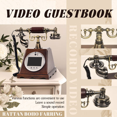 Đám cưới Retro Audio Video tùy chỉnh cuốn sách khách ABS Banquet Party Guest Blessing Sign-In Book Tin nhắn thoại tùy chỉnh