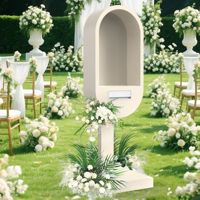 Buồng điện thoại đám cưới kim loại cao cấp với hệ thống ghi âm Sổ lưu niệm khách mời âm thanh/video
