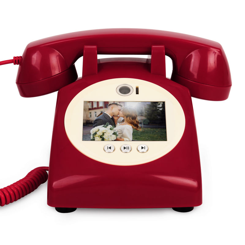 Ghi âm tin nhắn Video Guest Book Đỏ Wedding Phone Recorder Cho Bất kỳ Lễ kỷ niệm